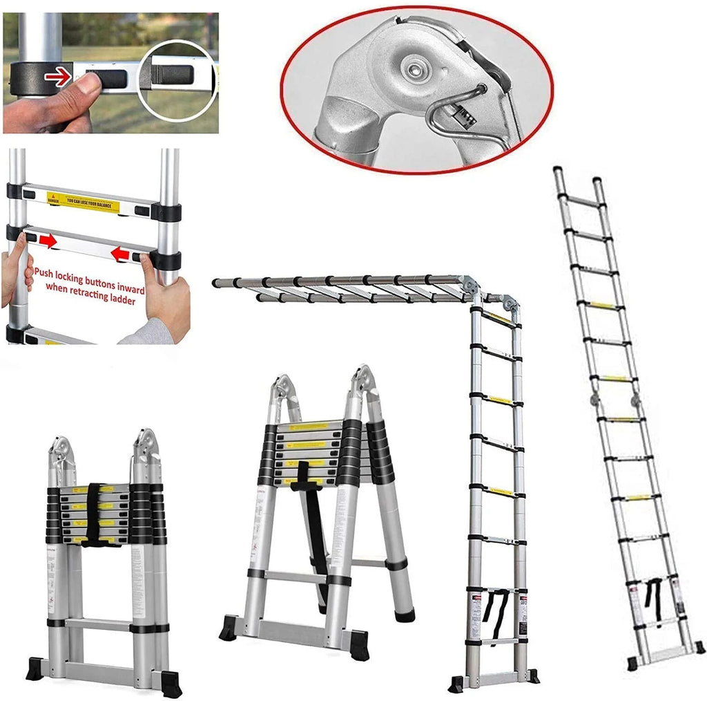 16.5FT Telescoping Ladder A-Frame Folding Ladder B971