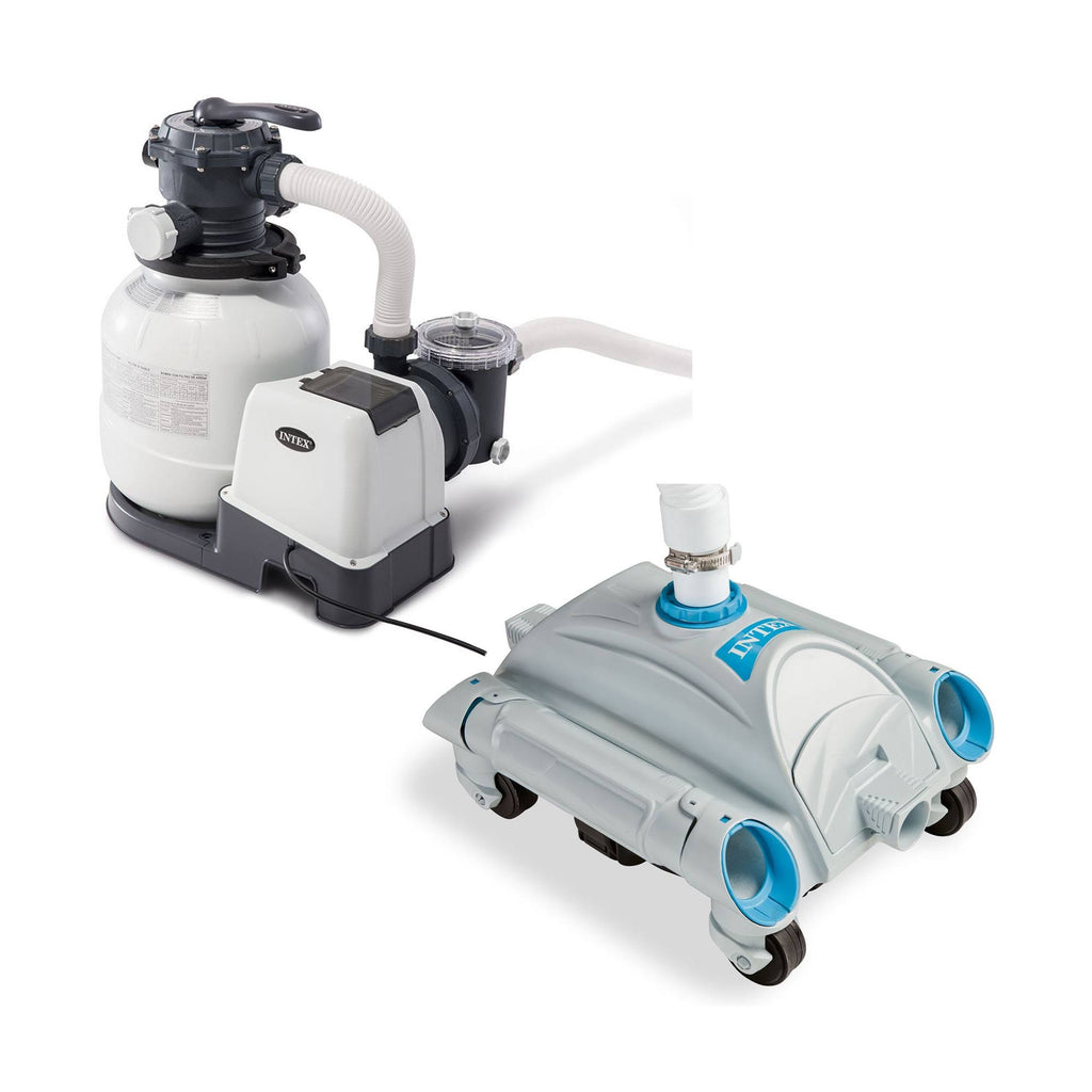 Above Ground Pool Sand Filter Pump with Automatic Pool Vacuum A92092