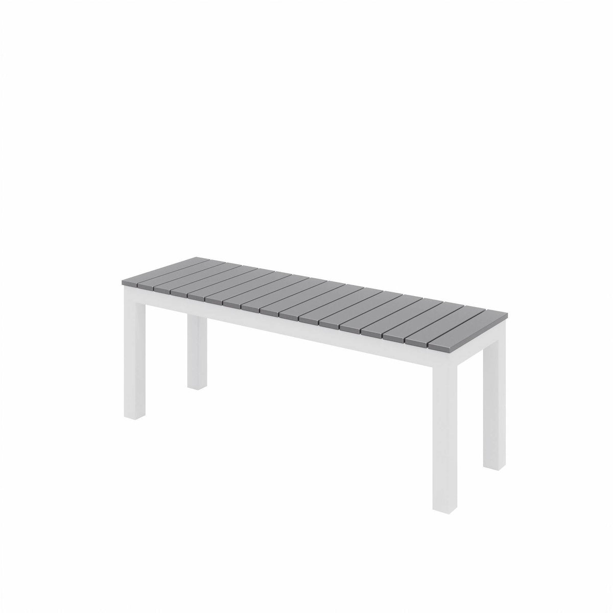 Gray and White Aluminum Patio Bench E50036