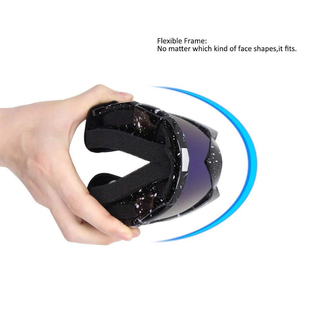 Motorcycle Goggles Windproof Dustproof Racing Goggles Scratch Resistant PU Resin Black Frame Color Lens H38463