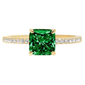 2.7ct Asscher Cut Green Simulated Emerald 18k Yellow Gold Ring Size 3.5 T614353