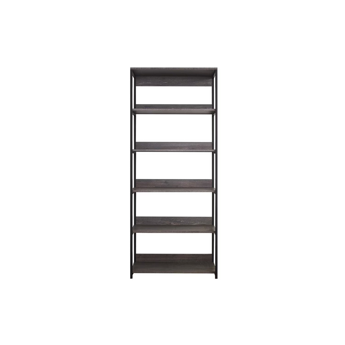 Rustic Gray Wood and Metal Walk-in Closet with 5 Shelves U860545