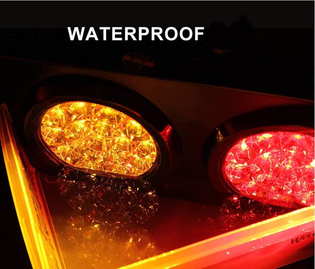 LED Truck Trailer Tail Lights with Iron Bracket Base, 48-LED, 2 PCS K3745