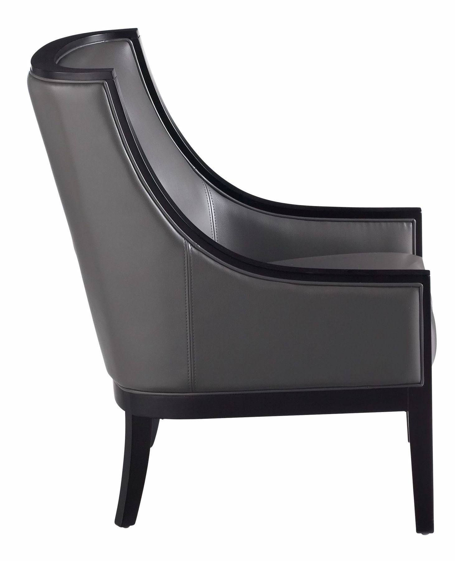 Grey Leather Armchair H789