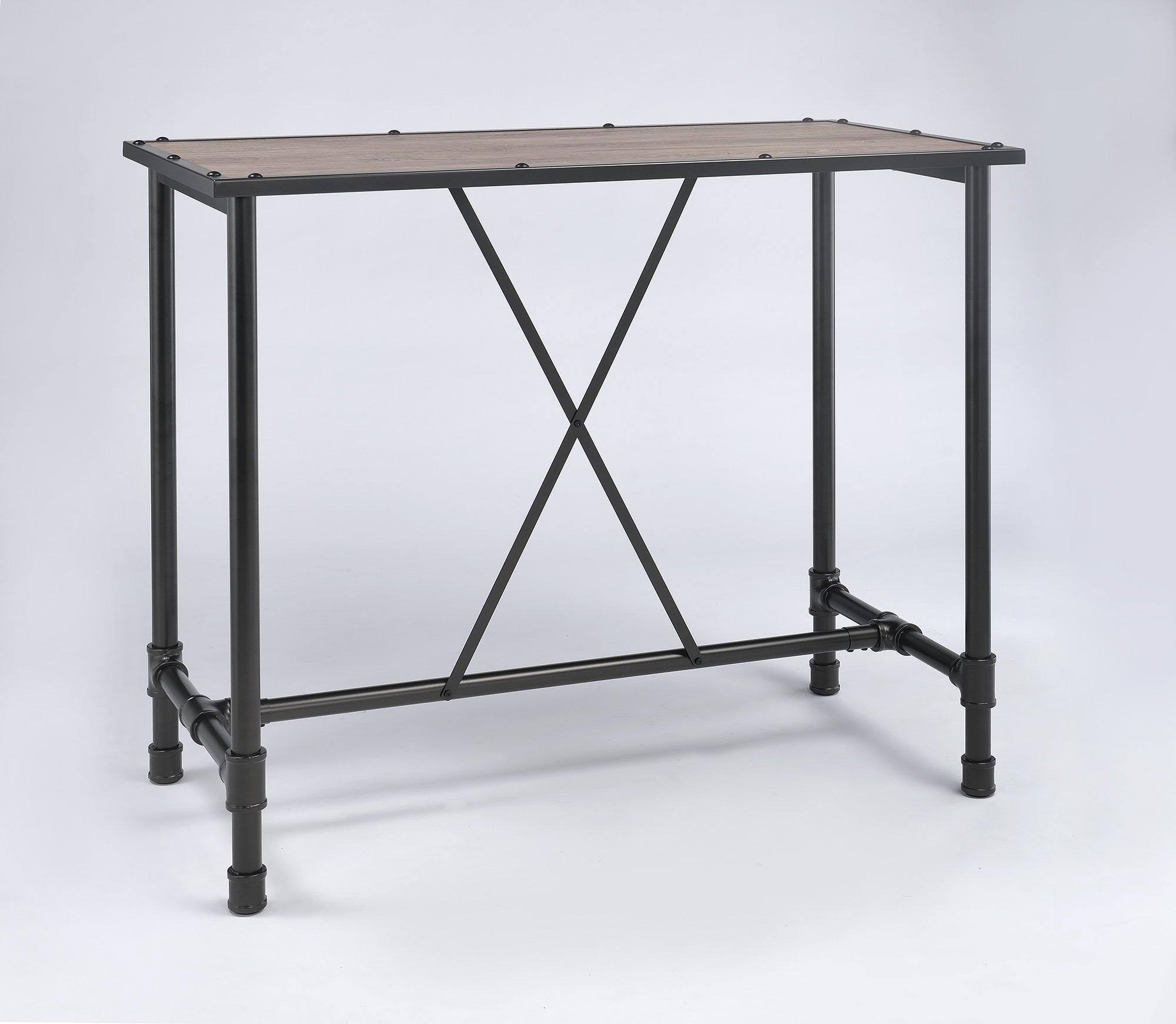 Oak and Black Bar Table T501108