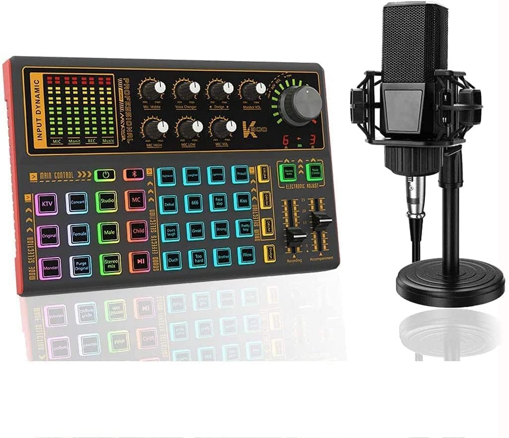 Pack of 2 Audio Interface with Audio Mixer and Live Sound Card F194360