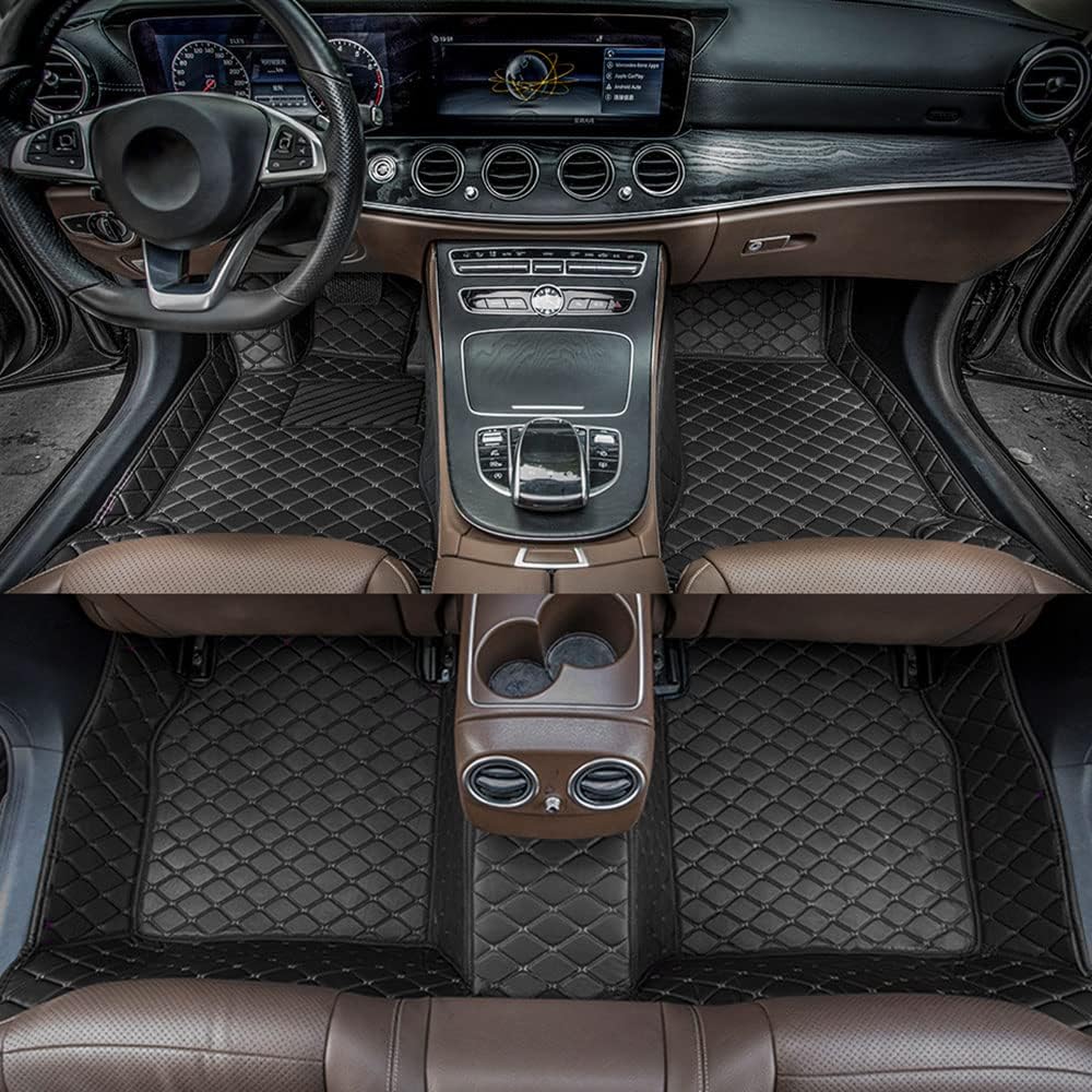Black-Purple All Weather Non-Slip Leather Car Floor Mats R59348