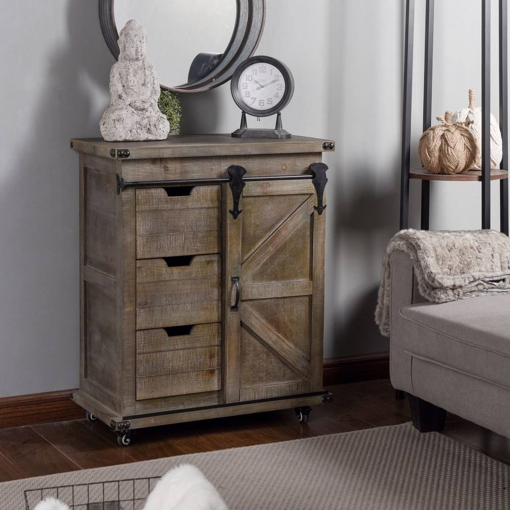 3-Drawer Driftwood Grey Side Cabinet U55217