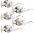 5 Pack Brushed Nickel Passage Door Levers Interior Door Handles V479795