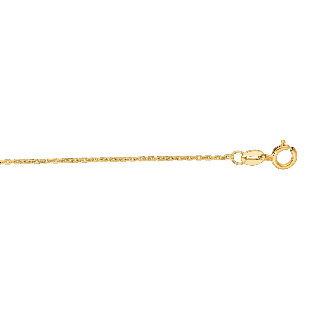 14k Solid Gold Yellow Cable Link Chain Necklace 1.1 Mm 18 Inches M823