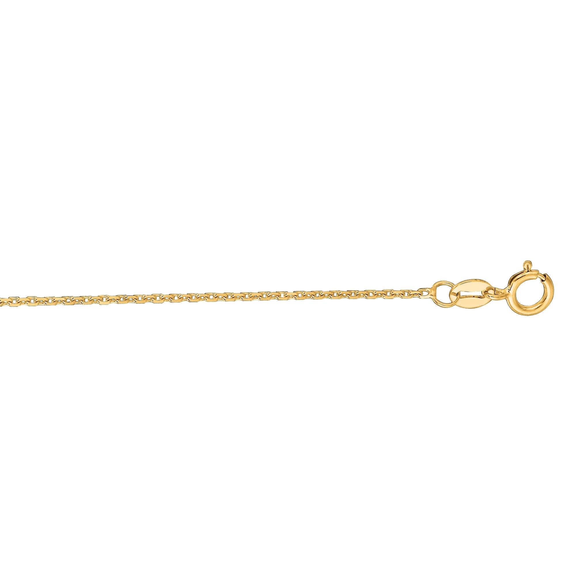 14k Solid Gold Yellow Cable Link Chain Necklace 1.1 Mm 18 Inches M823