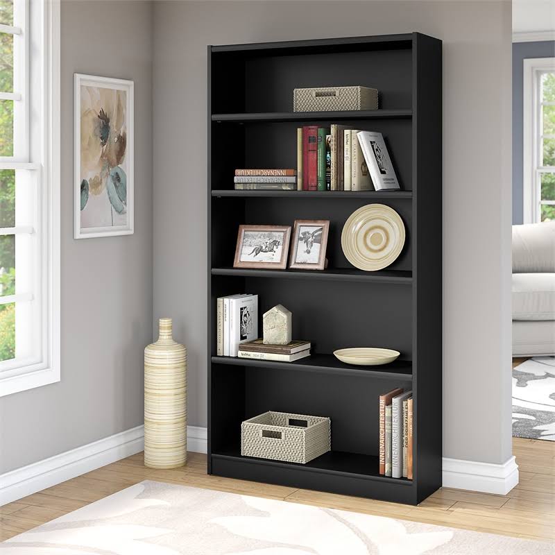 5 Shelf Bookcase in Classic Black Q75675