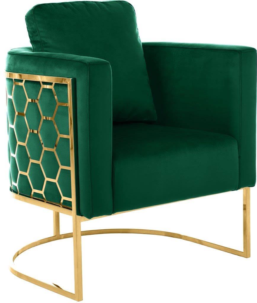 Green Velvet Gold Chair C88823