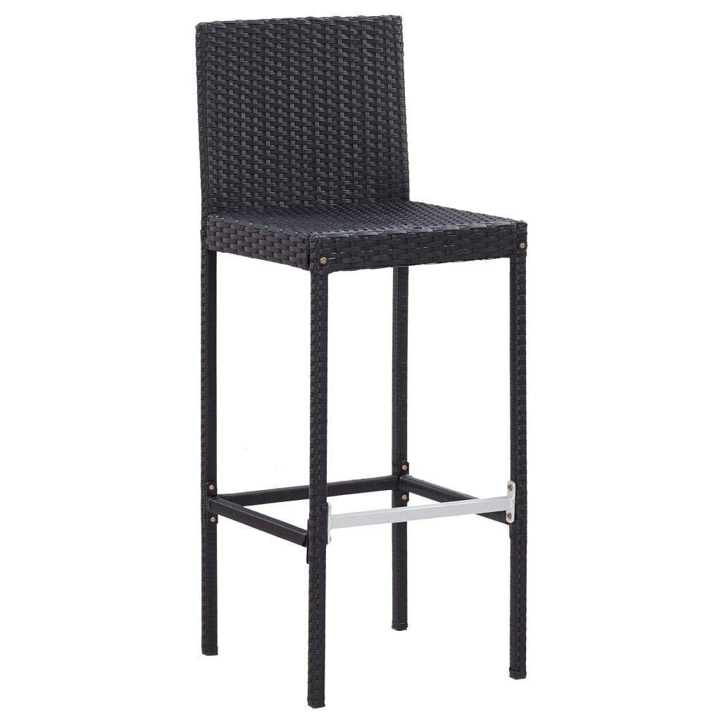 5 Piece Outdoor Bar Set Poly Rattan and Acacia Wood Black M9181