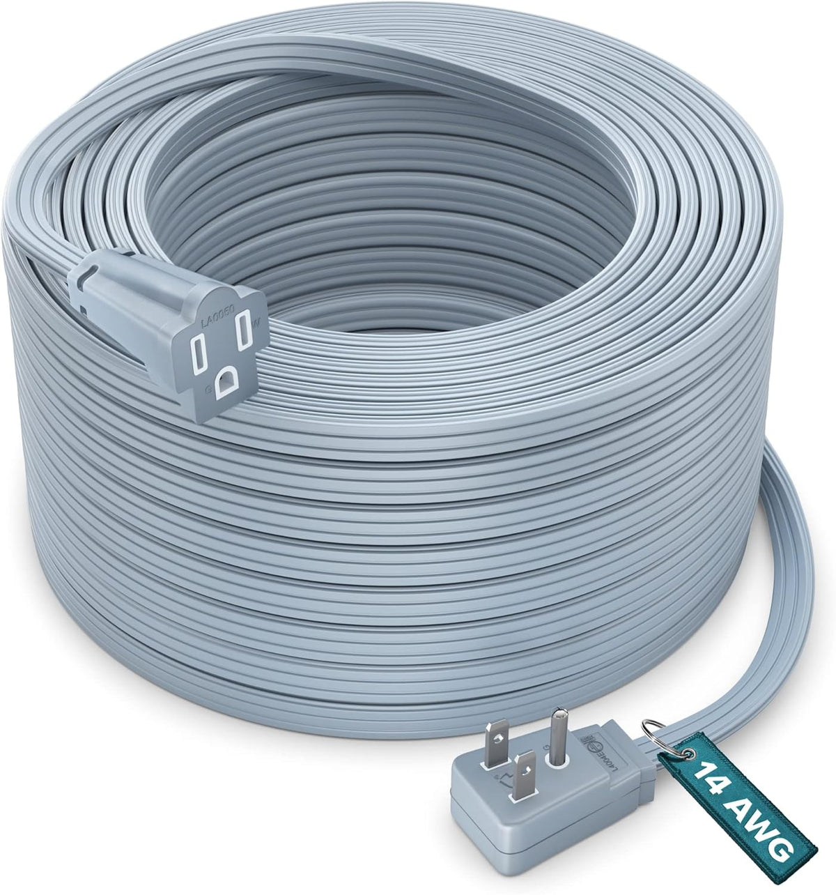 50ft 14 Gauge Flat Plug Extension Cord, Pack of 2 G2394