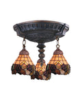Aged Walnut 3 Light Semi Flush T207