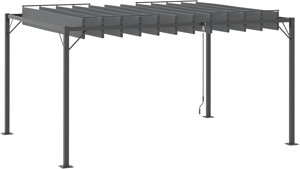 13' x 10' Outdoor Louvered Aluminum Pergola Gazebo with Adjustable Roof N1863