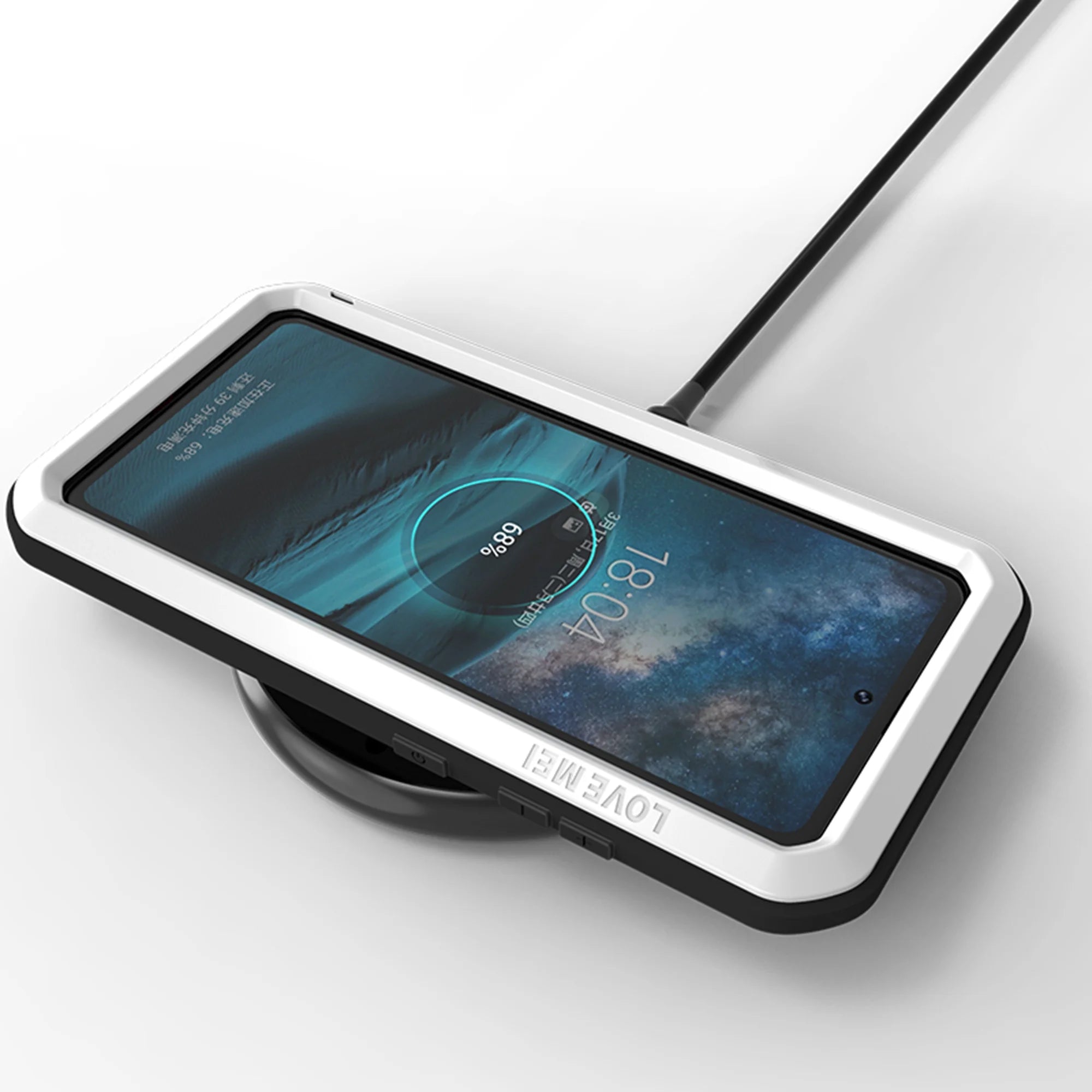 White Shockproof Armor Hybrid Phone Case for Samsung Galaxy A71 P4305