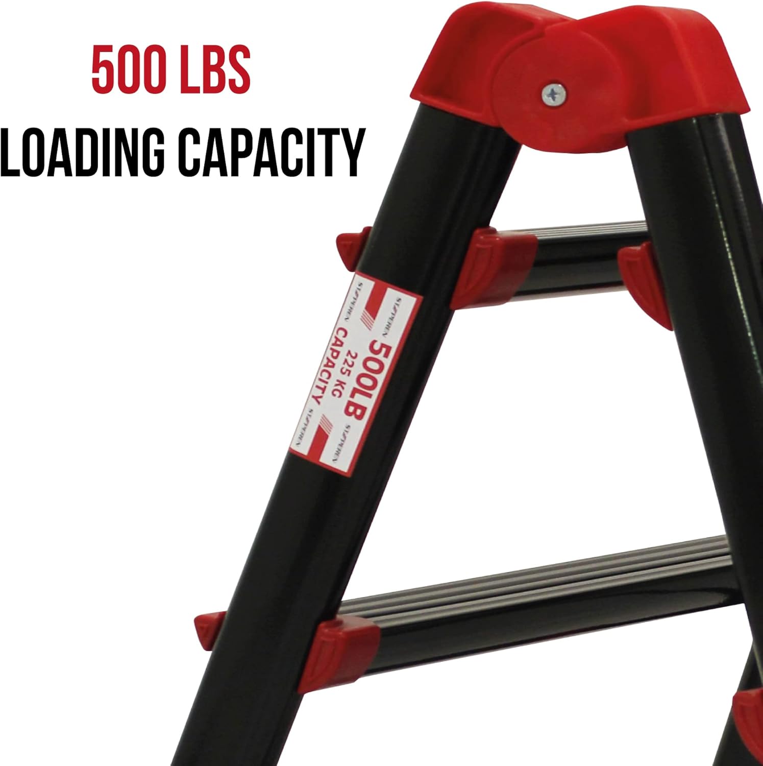 2+2 Step Ladders, Full Metal, Non-Slip Plastic Foot, Loading Capacity 500 LBS, Pack of 2 C804389