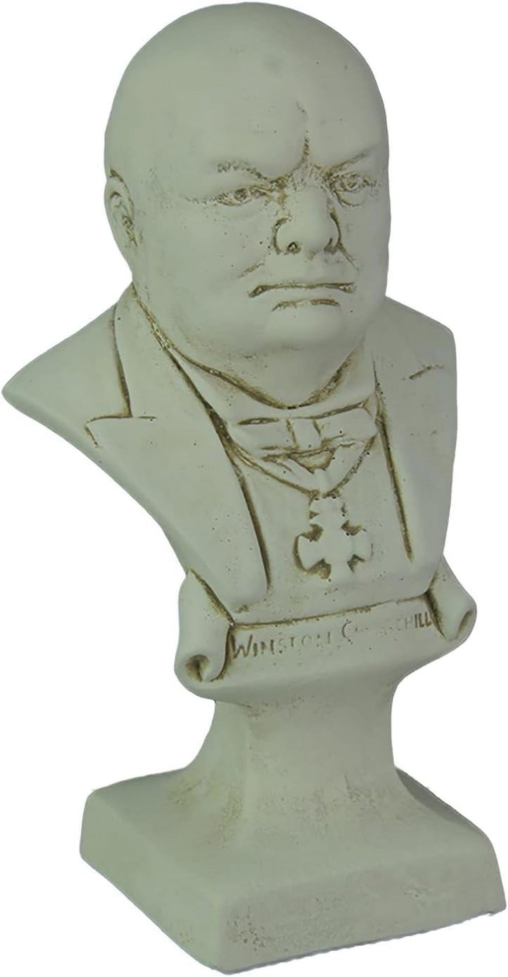 White Finish Churchill Bust Statue P5404