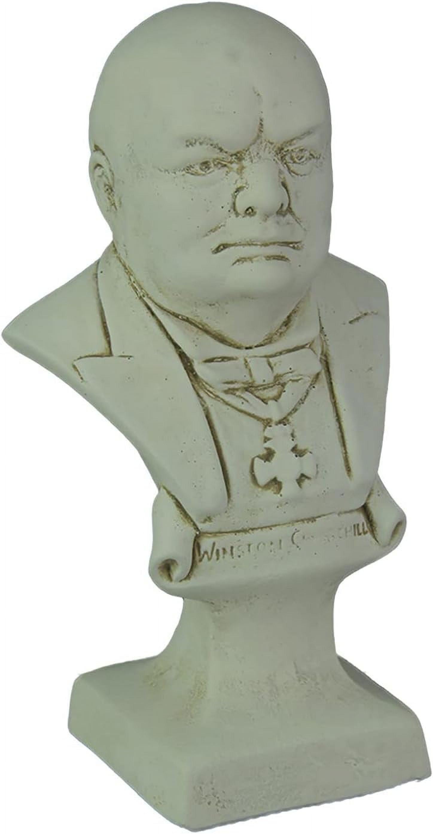 White Finish Churchill Bust Statue P5404