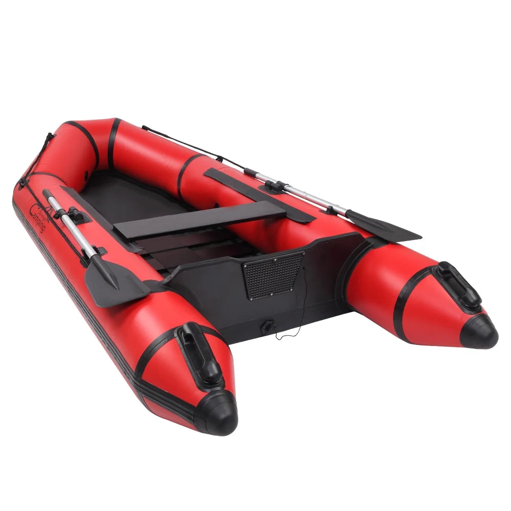 Red/Black 7.5ft Inflatable Boat with Oars and Air Pump X6565