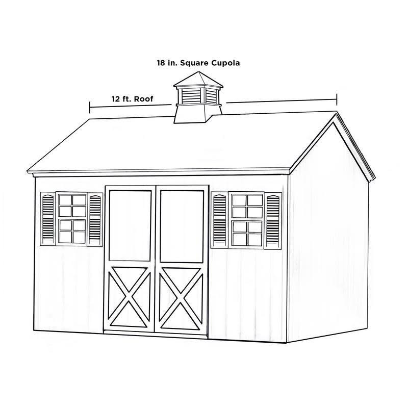 18x22 x 22x22 Black Aluminum Roof Cupola Y645