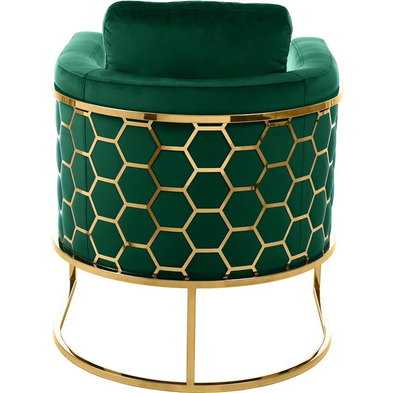 Green Velvet Gold Chair C88823