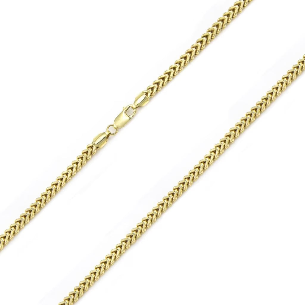 10K Yellow Gold 2.2mm Hollow Wheat Chain Necklace, 22 Inches G51521