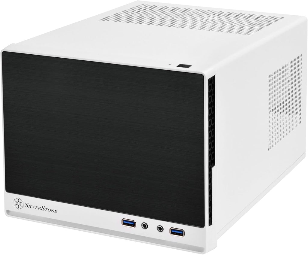 White & Black Mini-ITX Computer Case with Mesh Front Panel R7617