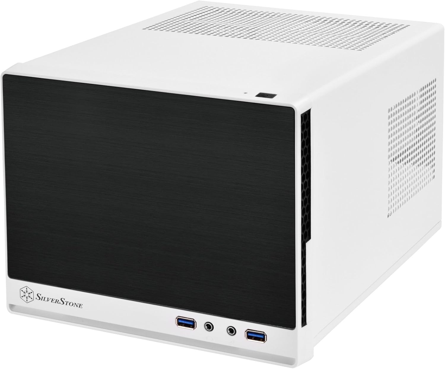 White & Black Mini-ITX Computer Case with Mesh Front Panel R7617
