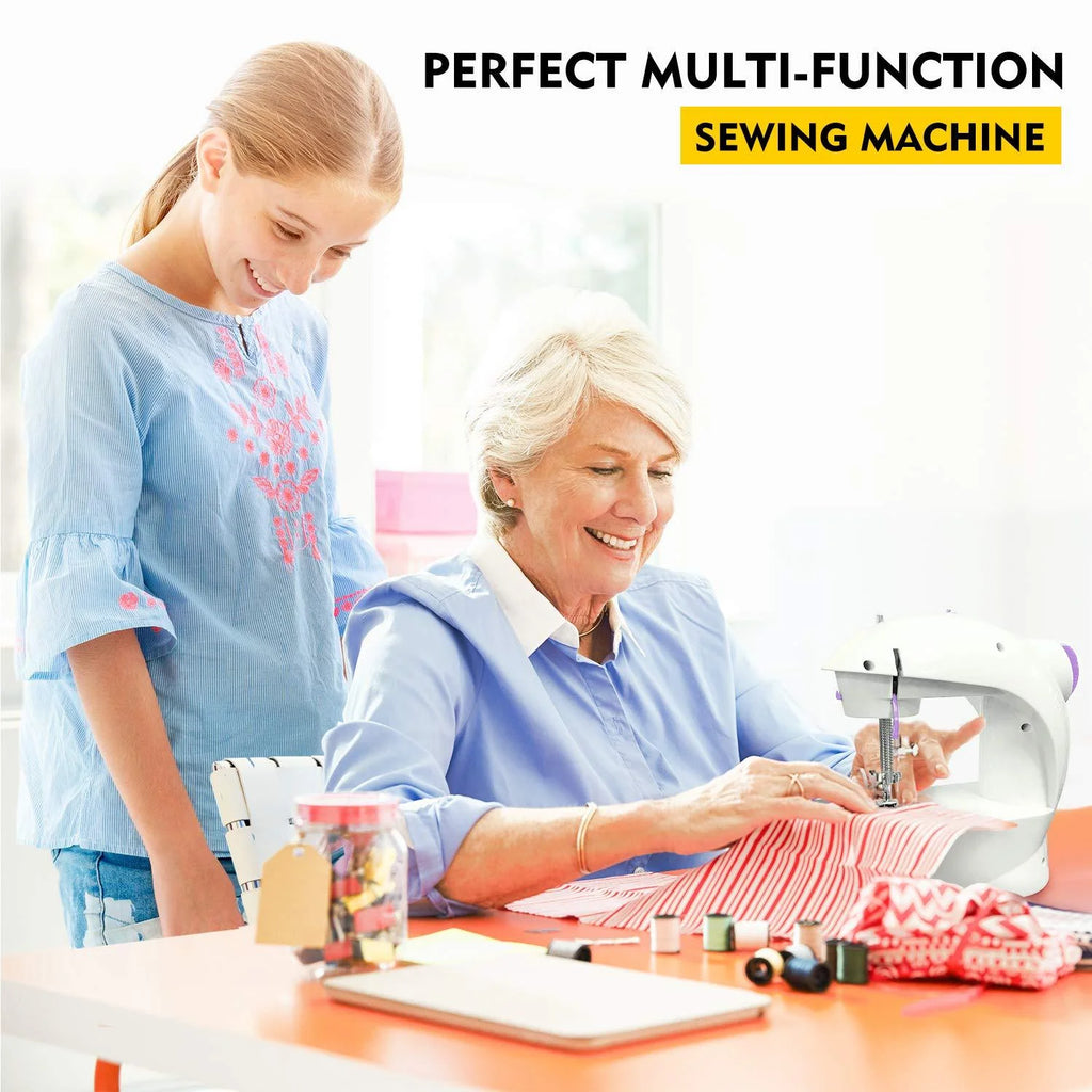 White Mini Sewing Machine with Extension Table W92624