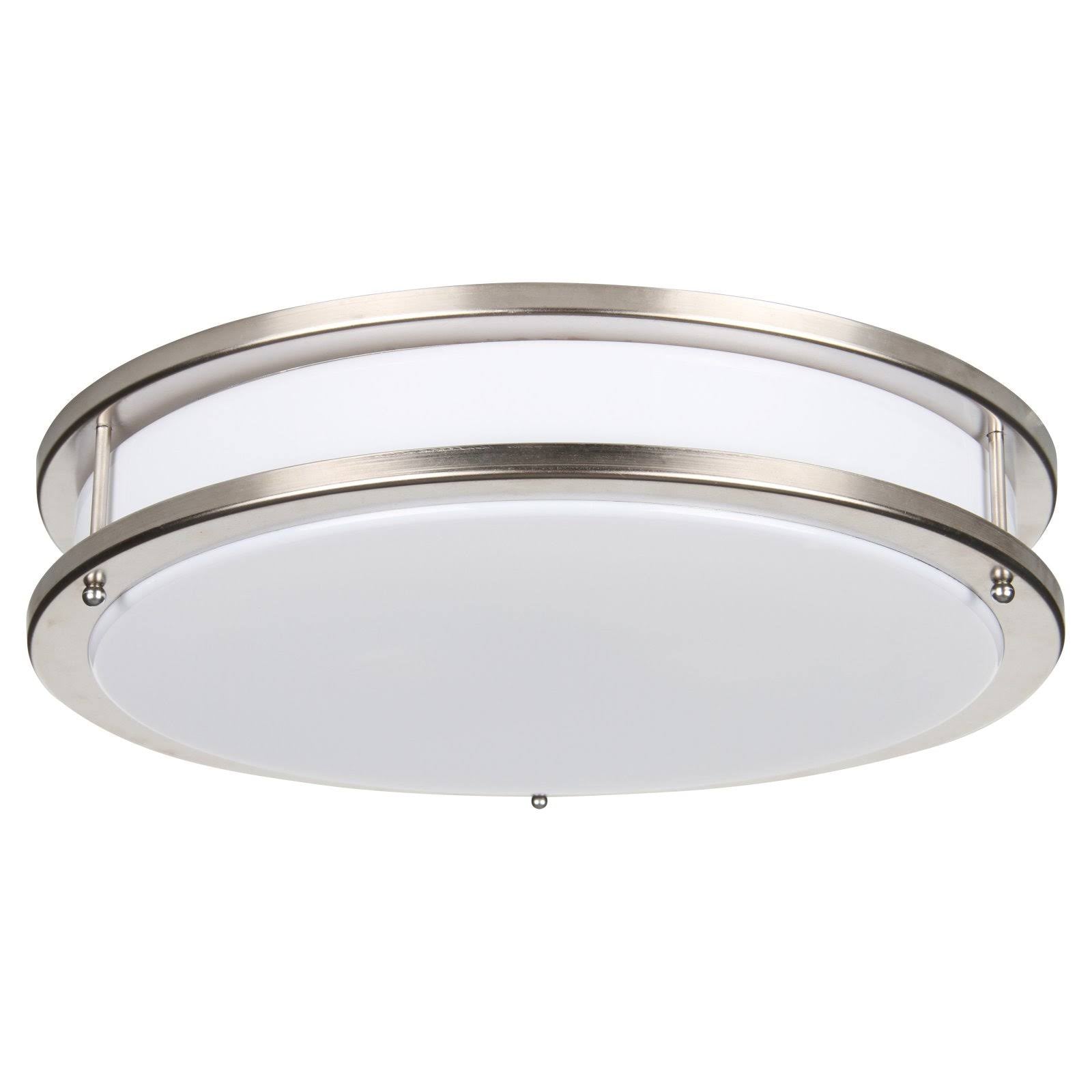 Two Light Round Flush Mount Satin Nickel Finish U285