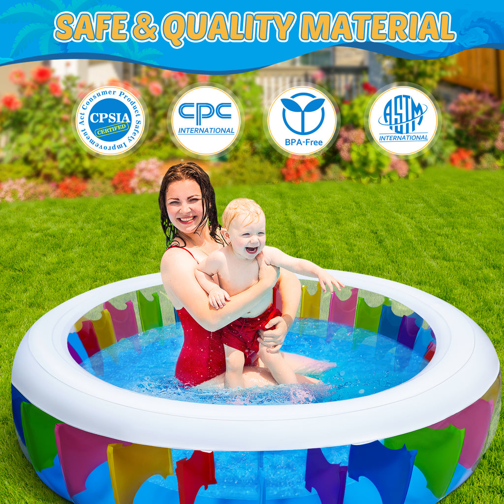 Inflatable PVC Pool with Sprinkler 180 x 180 x 40 cm K77012