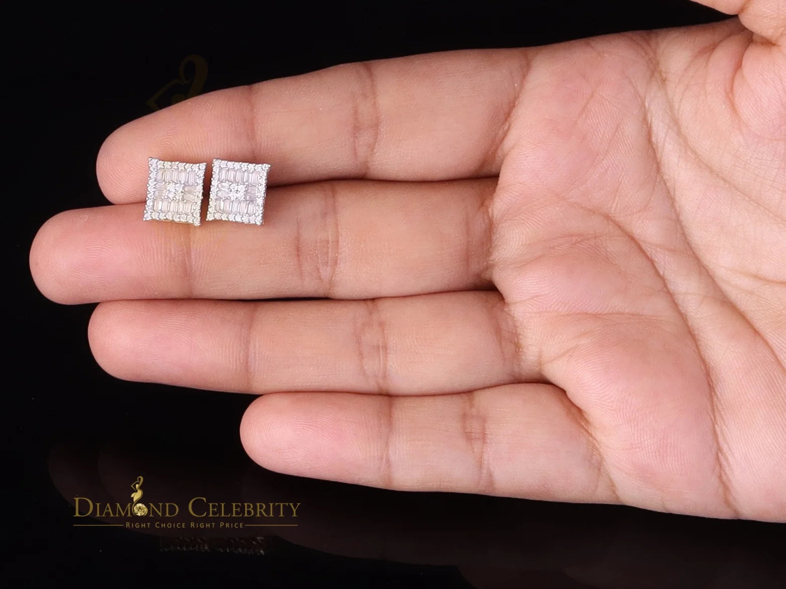 925 Silver Moissanite Baguette Stud Earrings T3093