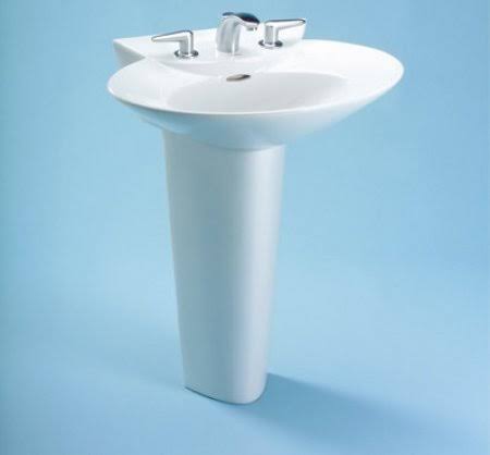 Single Hole Pedestal Lavatory in Sedona Beige R8612