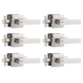 6 Pack Privacy Door Levers, Satin Nickel Finish, Square Interior Hardware G7444