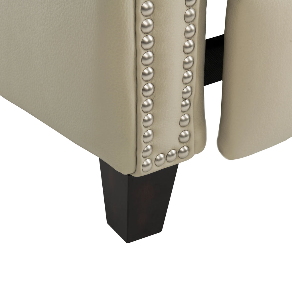 Cream Leather Recliner Q721