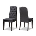 Charcoal Button Tufted Set of 2 Wood Dining Chair L989405