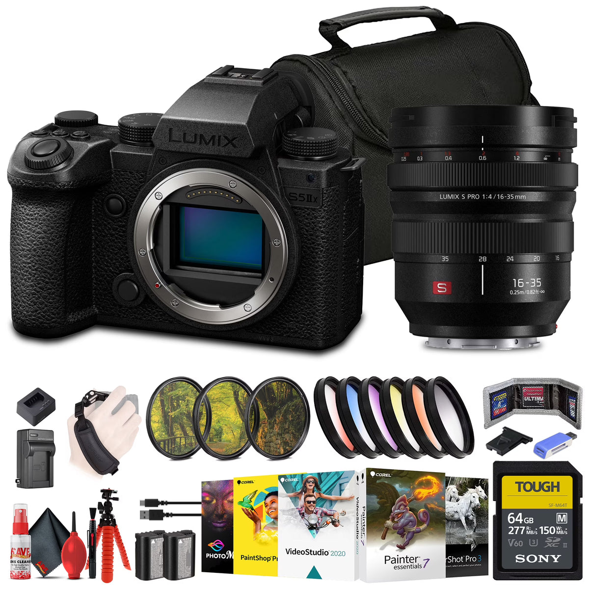 Mirrorless Camera with 16-35mm f/4 Lens, 64GB Memory Card, Filter Kit, Battery, Bag R803291