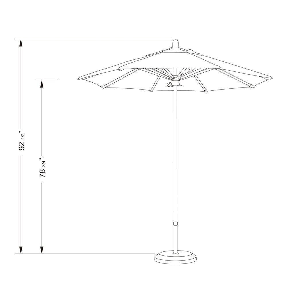 7.5 ft Patio Umbrella with Red Oak Fiberglass Pole Fiberglass Ribs B7147