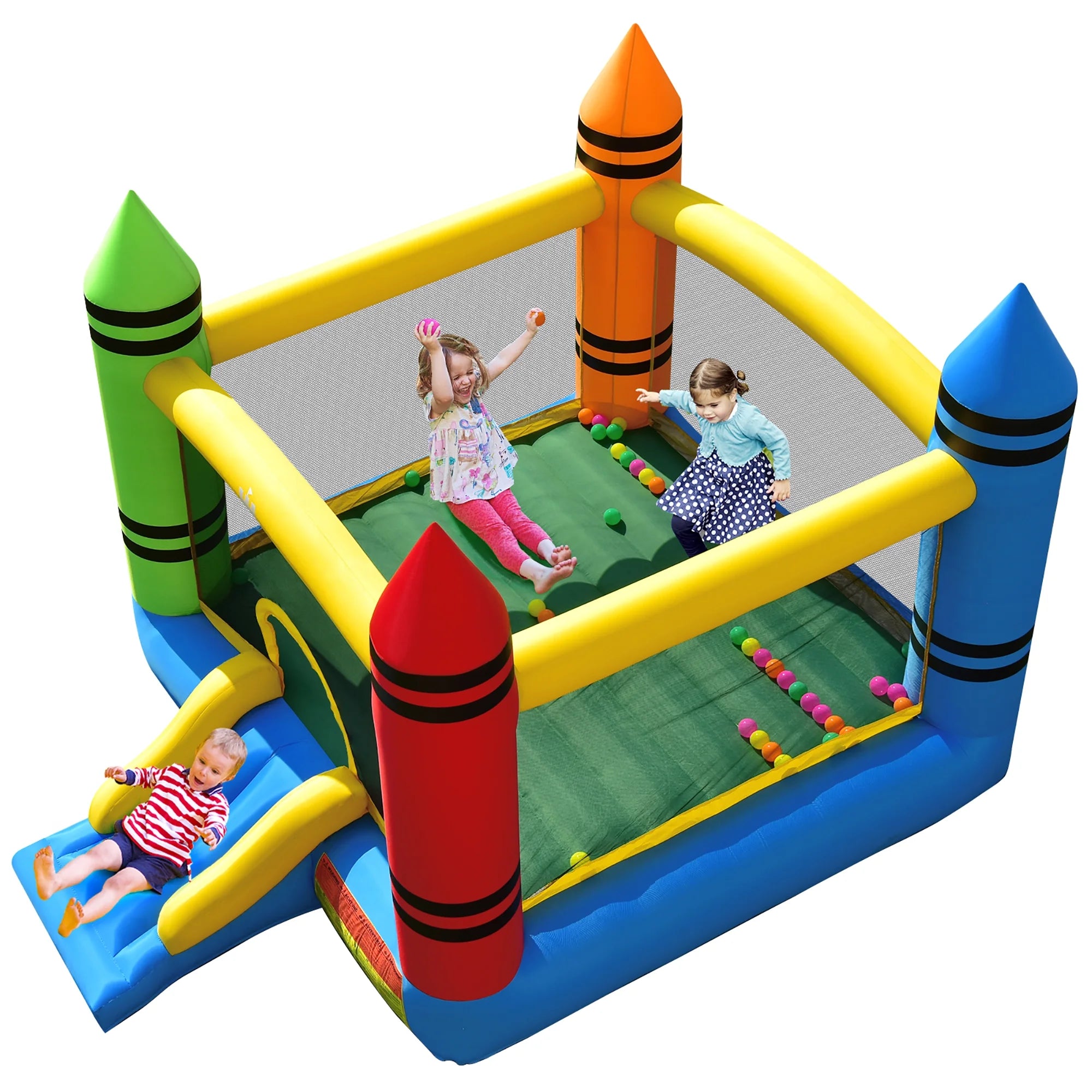 Inflatable Bounce House Jumping Castle with Slide and Ocean Balls A75380