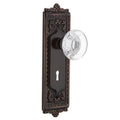 Round Clear Crystal Glass Interior Mortise Door Knob with Egg and Dart Plate V12916