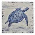 Blue Fabric Wall Art with Sea Turtle X44863