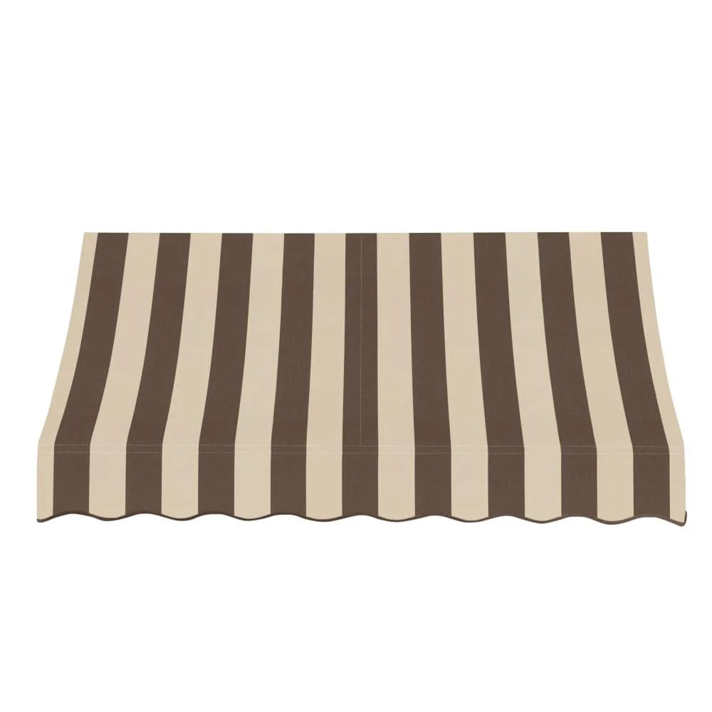 10.375 ft Acrylic Fabric Fixed Awning, Brown/Tan Stripe M905