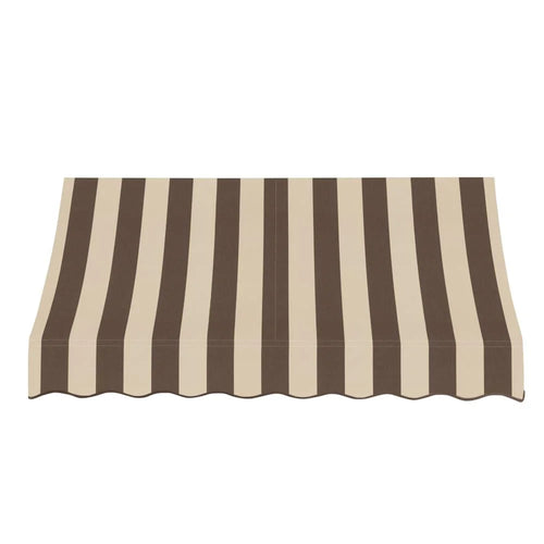 10.375 ft Acrylic Fabric Fixed Awning, Brown/Tan Stripe M905