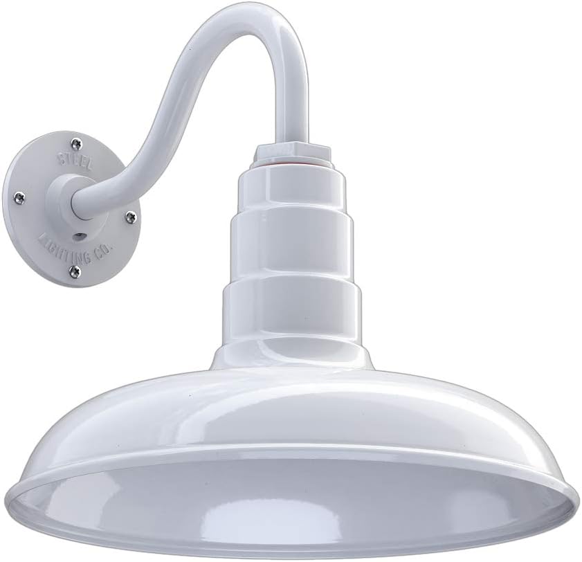 Green Steel Dome Gooseneck Barn Light K86855
