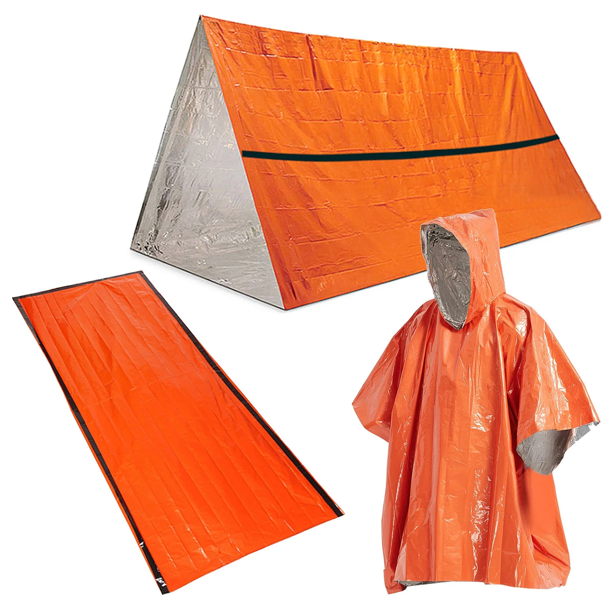 Waterproof Poncho Raincoat, Sleeping Bag, and Tent Shelter L741