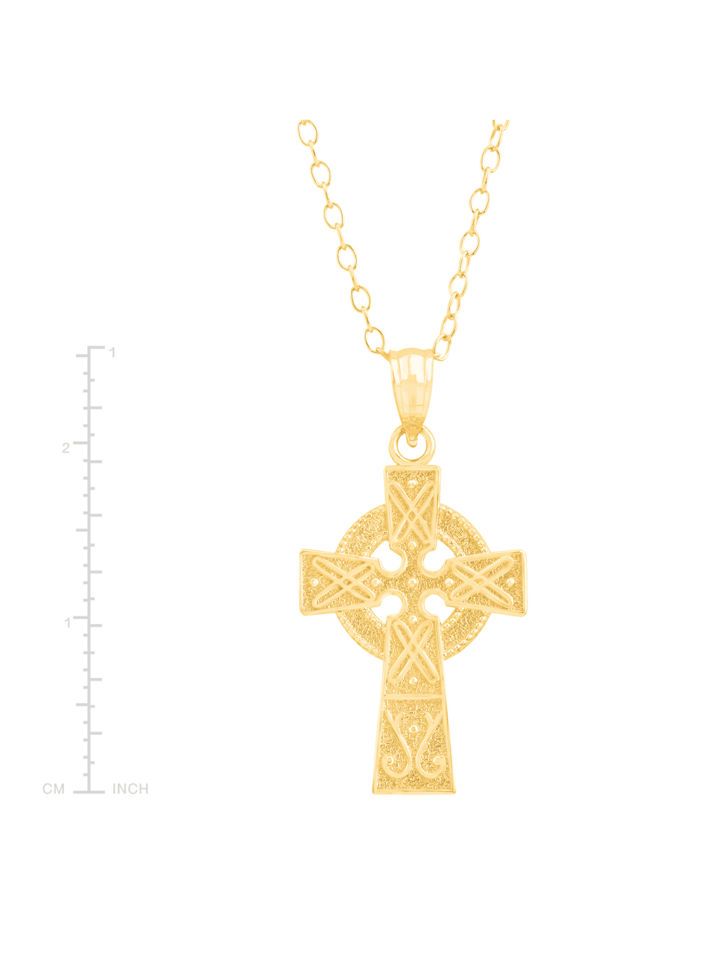 10kt Yellow Gold Celtic Cross Pendant Necklace Y691819