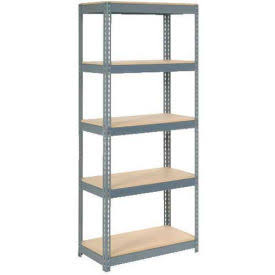 Extra Heavy Duty Shelving with 5 Shelves, Wood Deck E377917